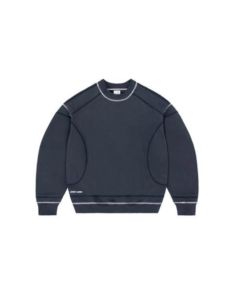 Reverse Stitch Crew Neck - Navy