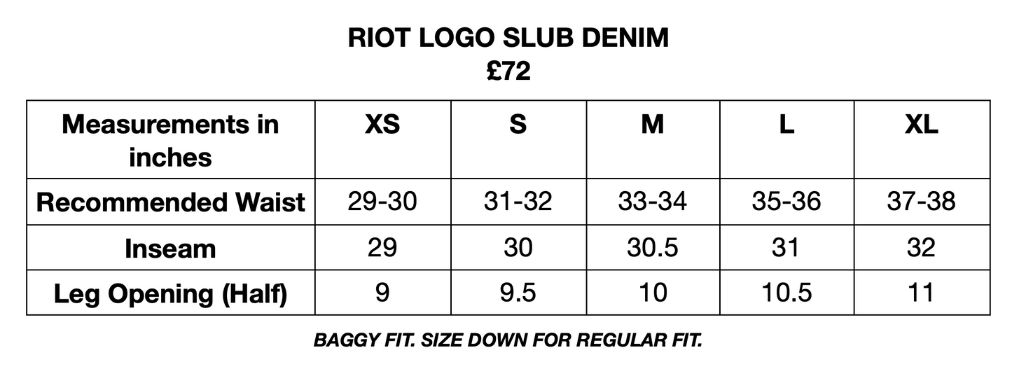 Riot Logo Denim - Faded Black