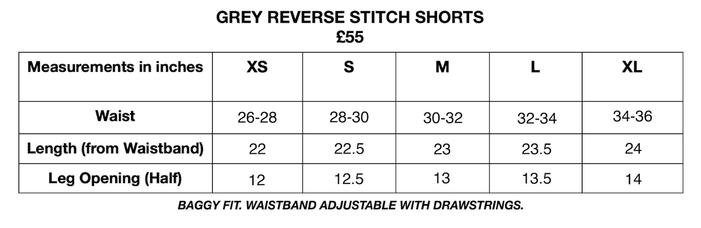 Reverse Stitch Shorts - Grey