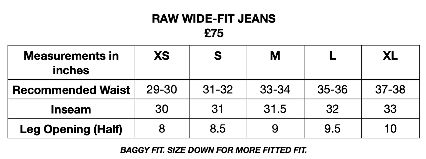 Wide Fit Jeans - Raw Indigo