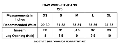 Wide Fit Jeans - Raw Indigo