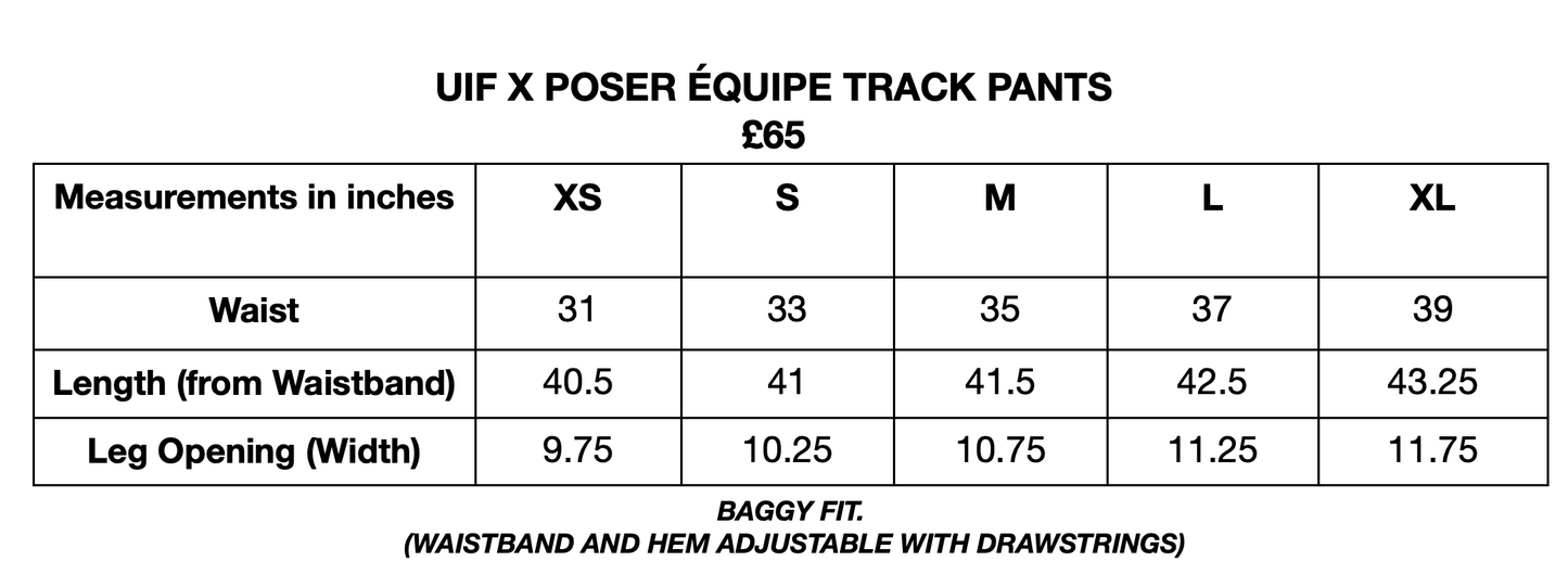 UIF x Poser Équipe Track Pants - Navy/White