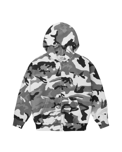 Waffle Zip-up Hoodie - Grey Camo