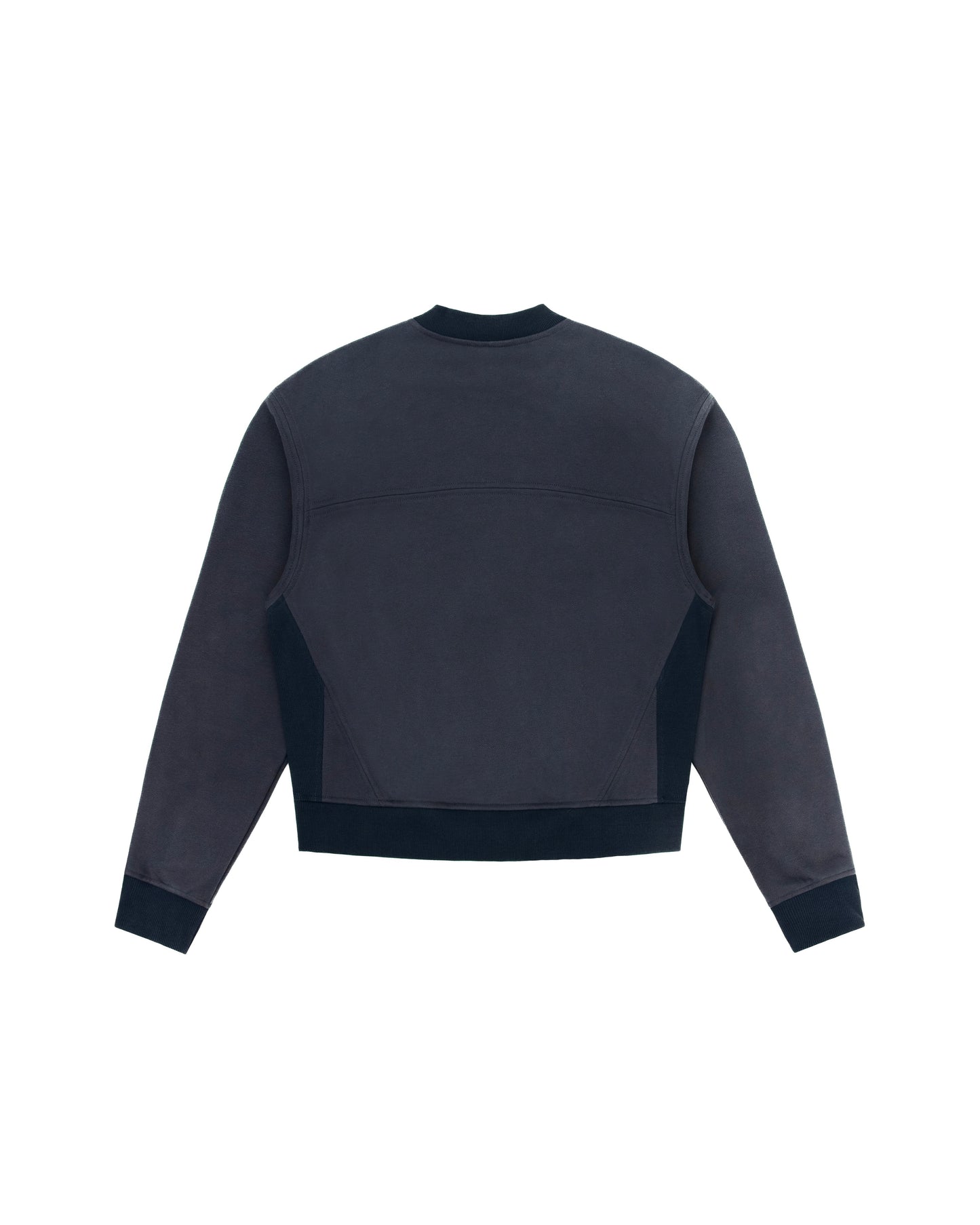 Ribbed Panel Crew Neck - Navy