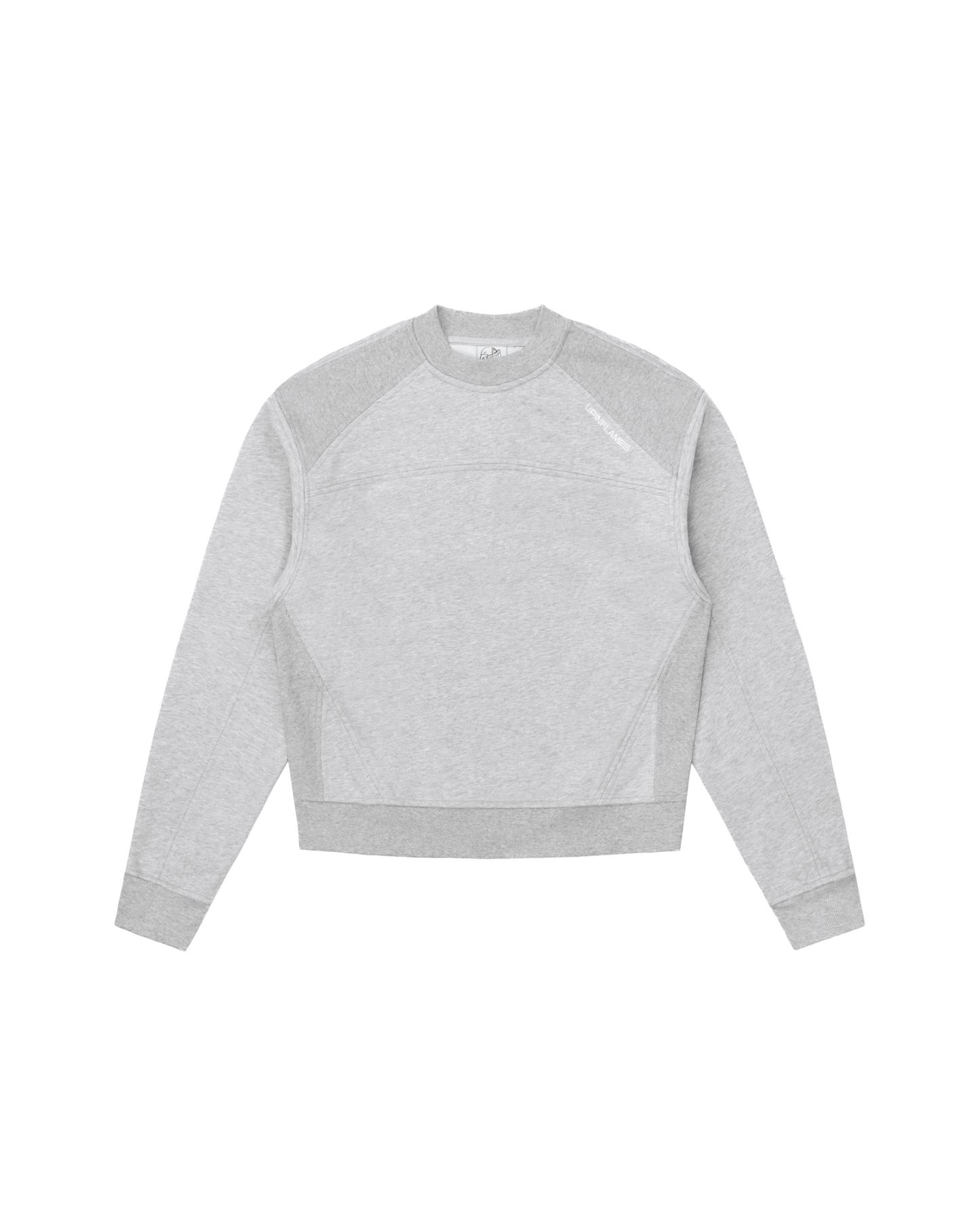 Ribbed Panel Crew Neck - Grey