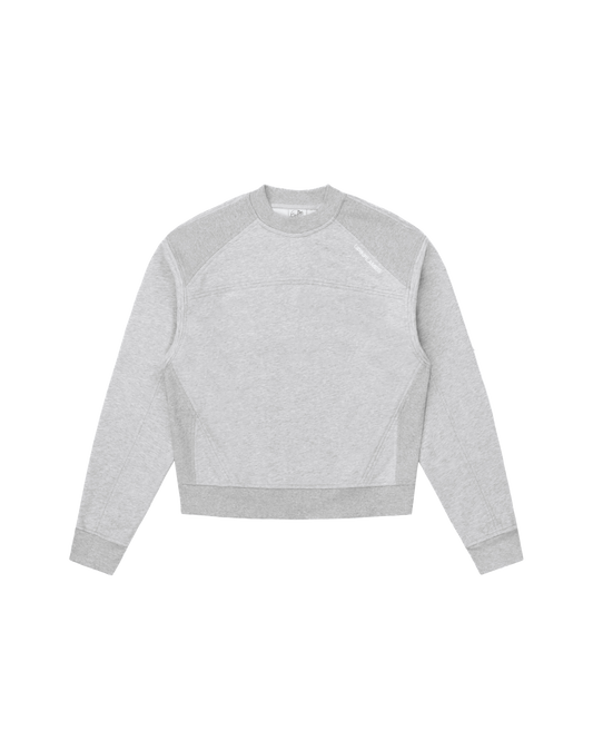 Ribbed Panel Crew Neck - Grey