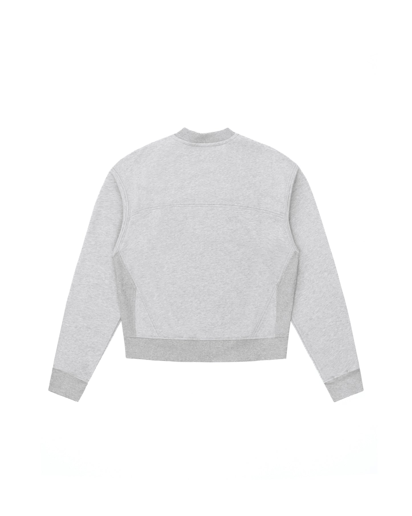 Ribbed Panel Crew Neck - Grey