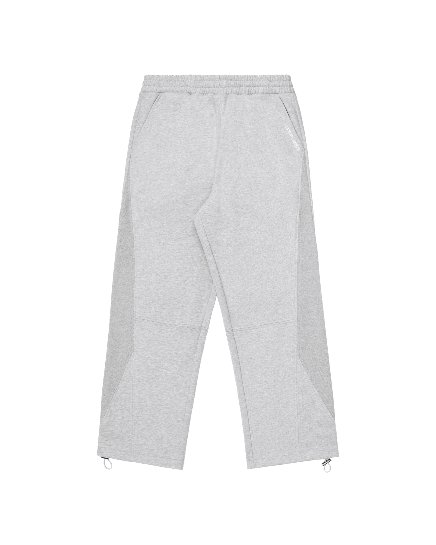 Ribbed Panel Joggers - Grey