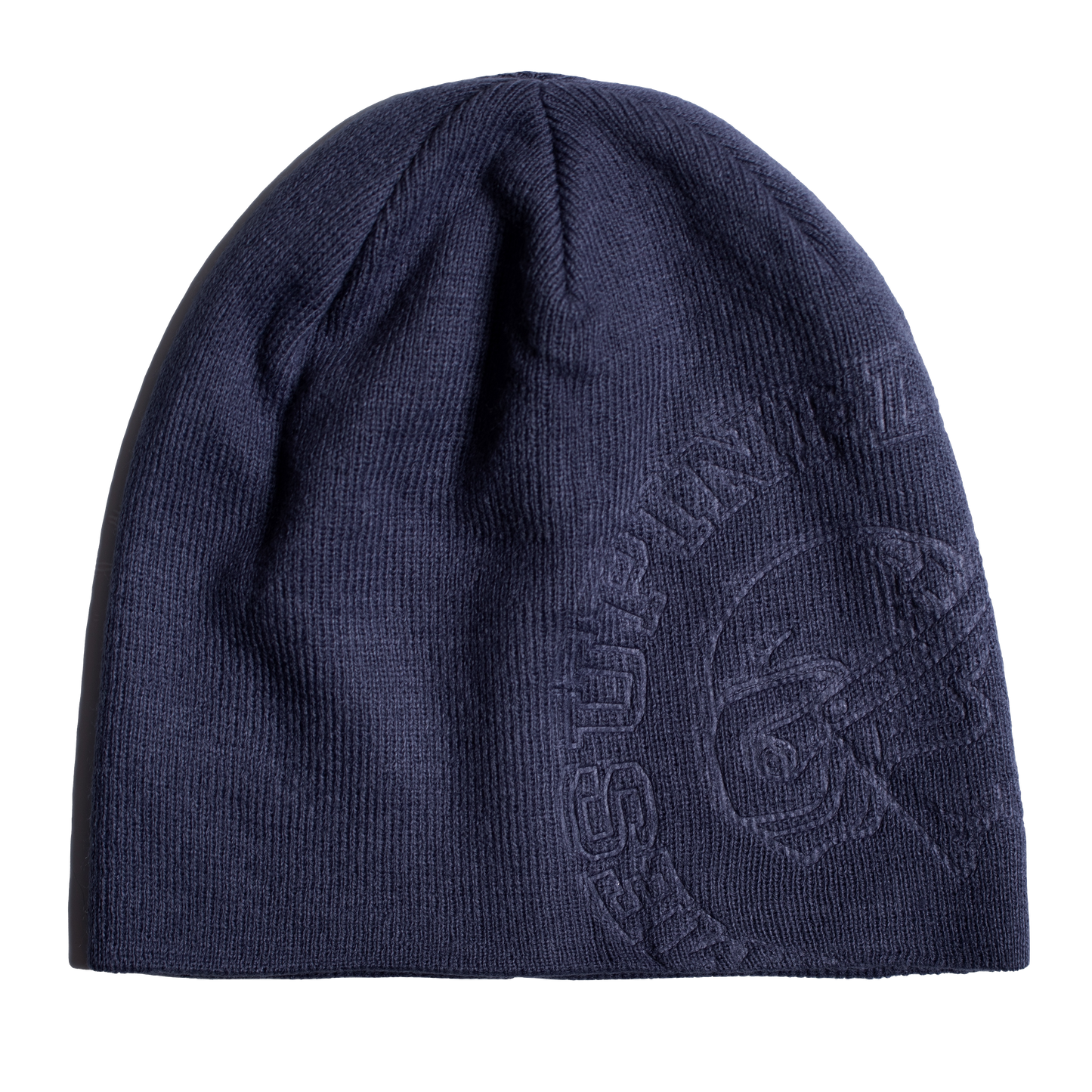 Debossed Skull Beanie - Deep Blue