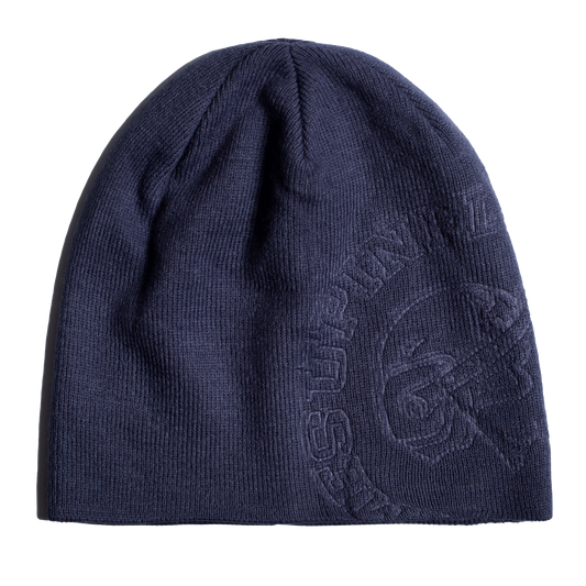 Debossed Skull Beanie - Deep Blue