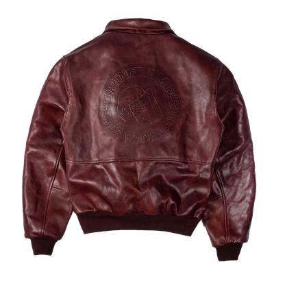 Cow Hide Leather Jacket - Distressed Maroon