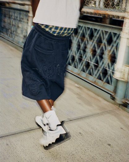 Appliqué Shorts - Navy