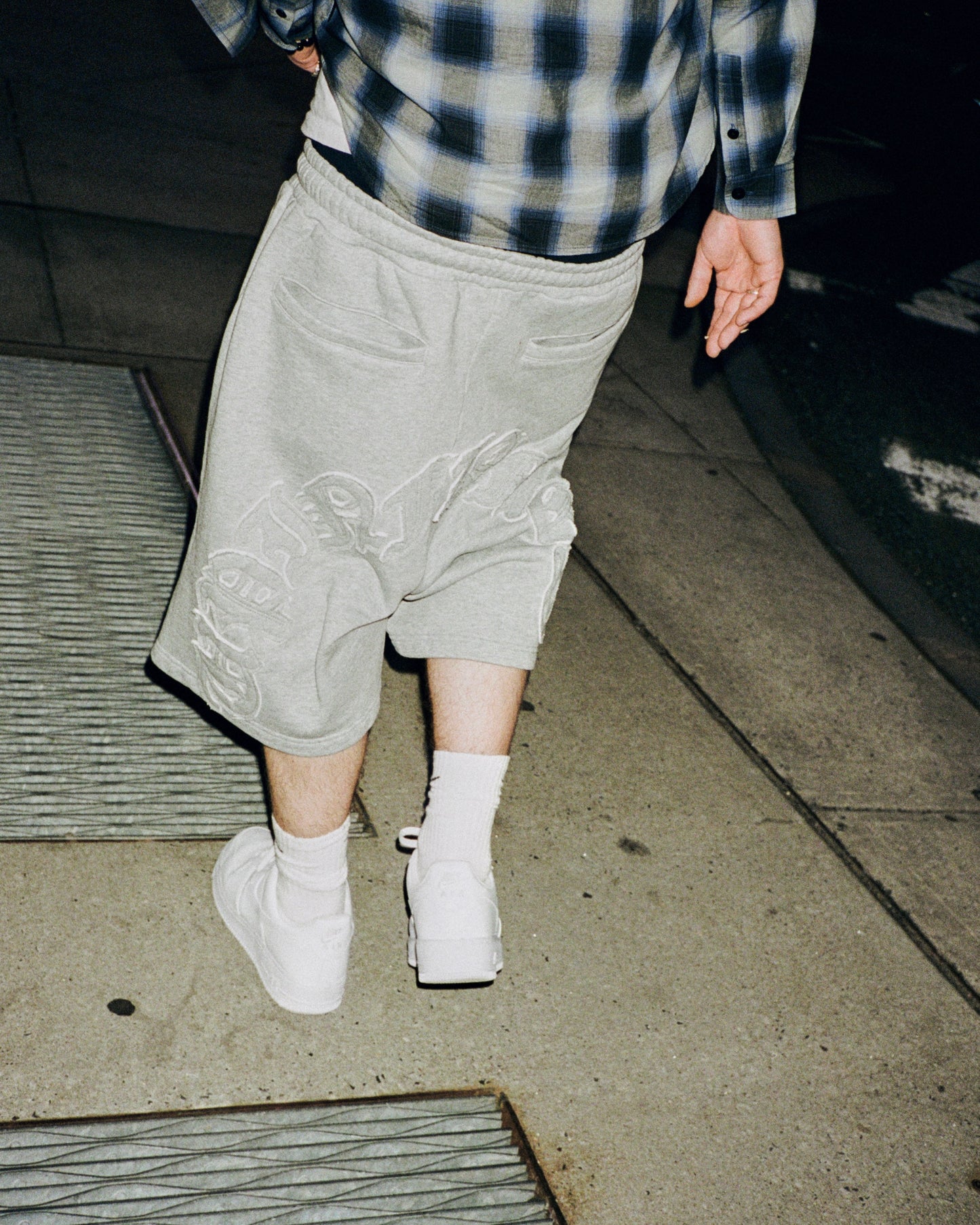 Appliqué Shorts - Grey