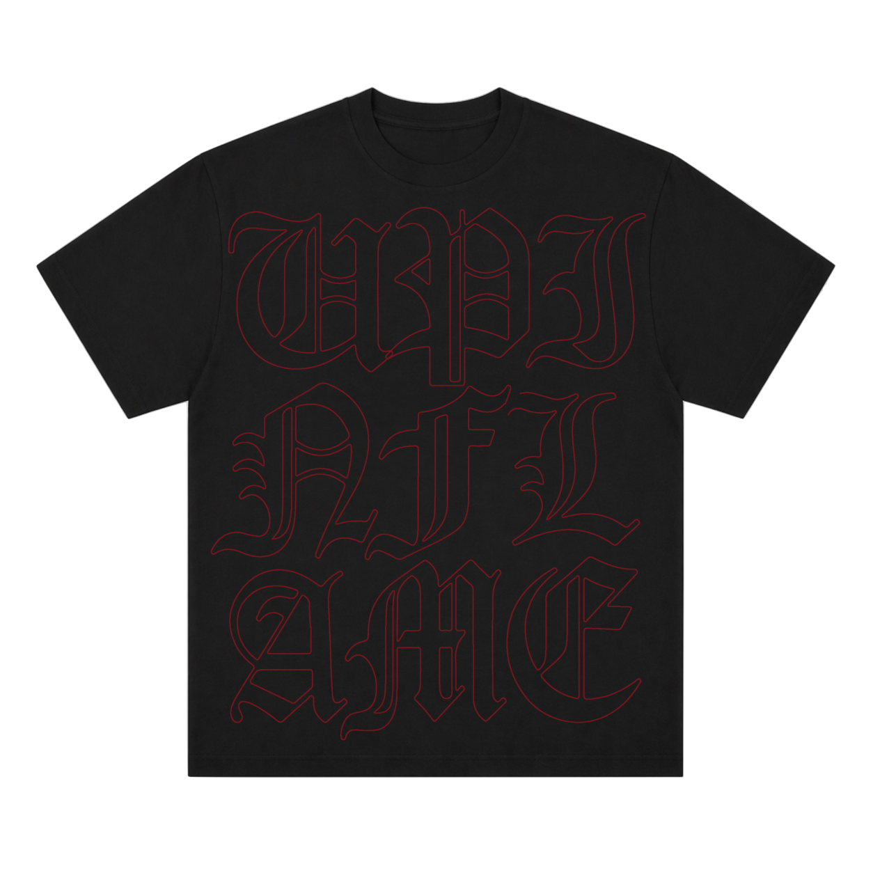 Old English Outline Tee - Black
