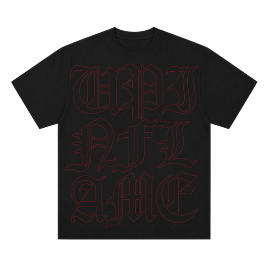 Old English Outline Tee - Black