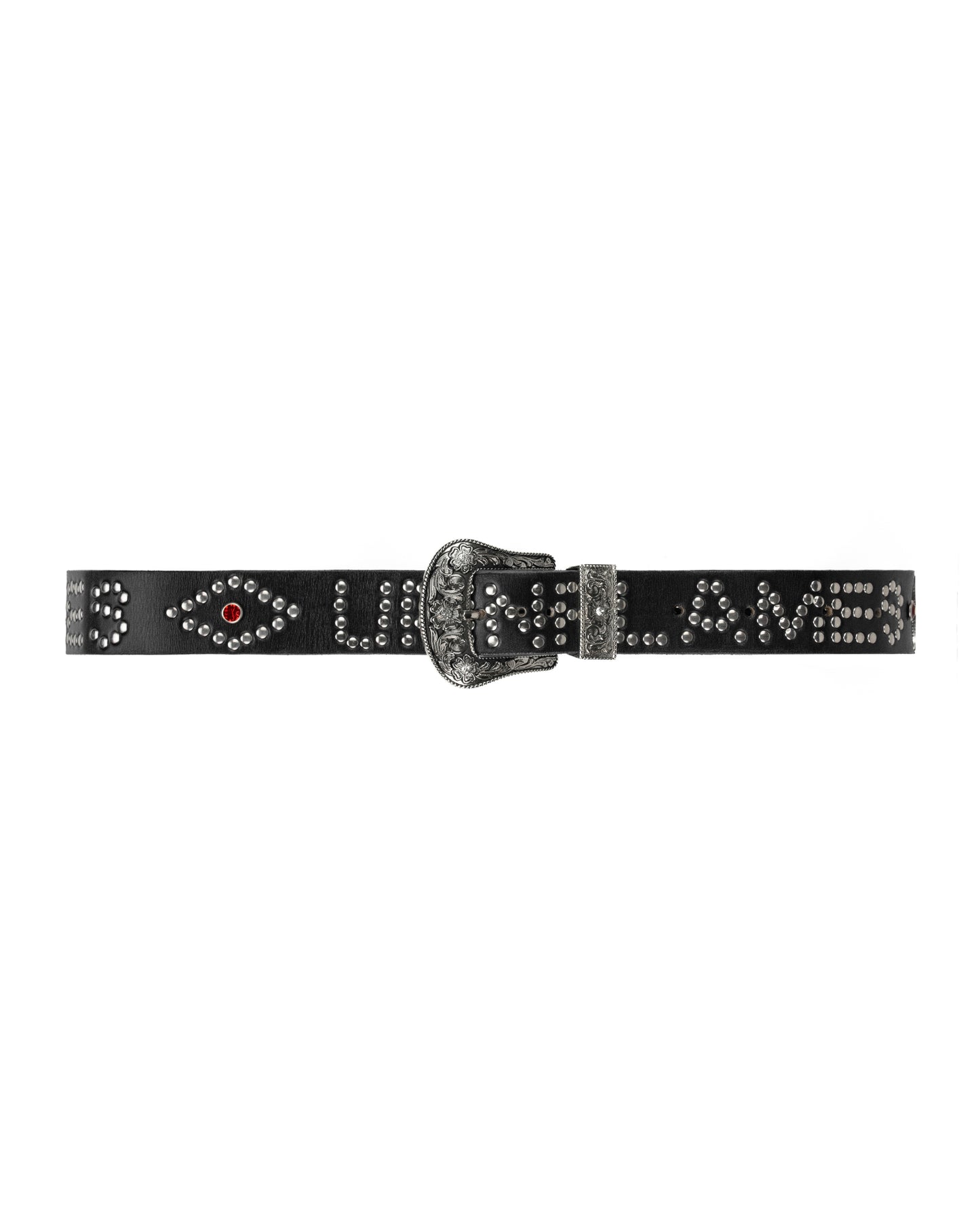 Studded Leather Belt - Black