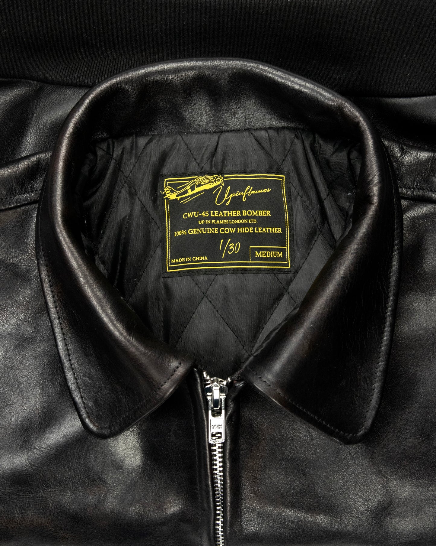 Cow Hide Leather Jacket - Black