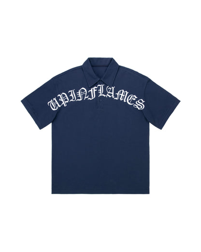 Old English Polo - Navy/ White