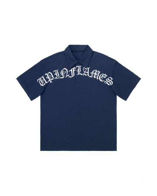 Old English Polo - Navy/ White