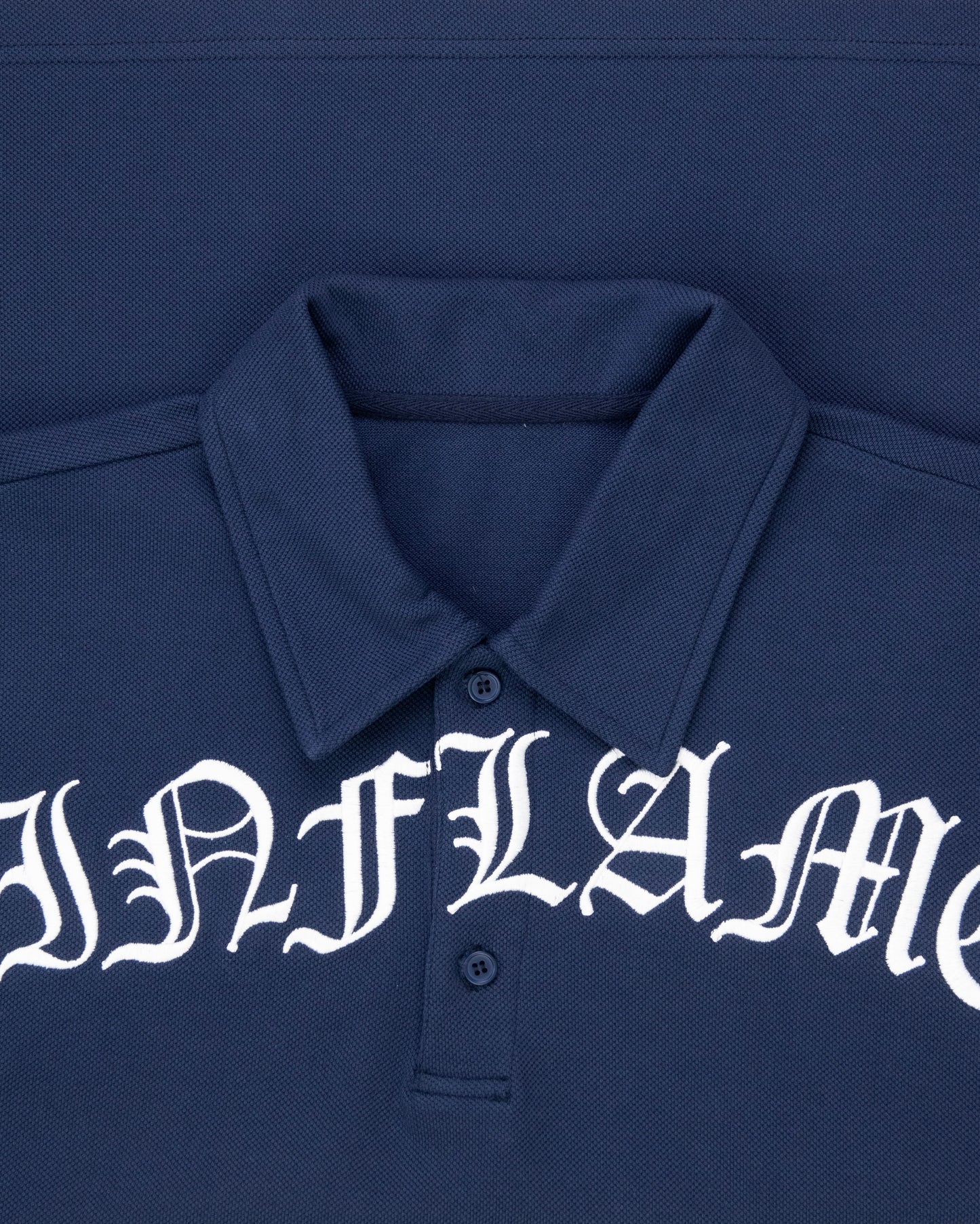 Old English Polo - Navy/ White