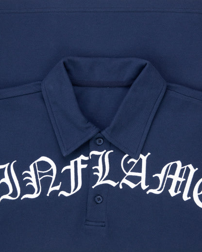 Old English Polo - Navy/ White