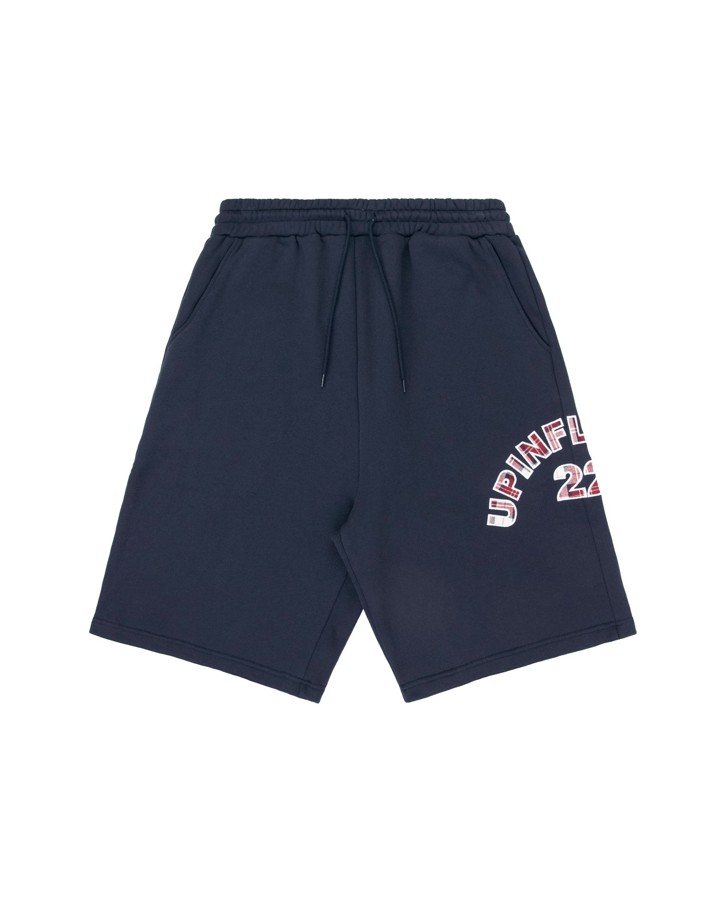 Plaid Appliqué Shorts - Navy