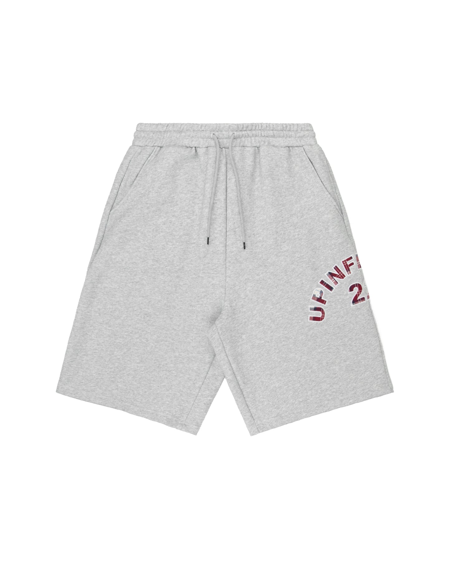 Plaid Appliqué Shorts - Grey