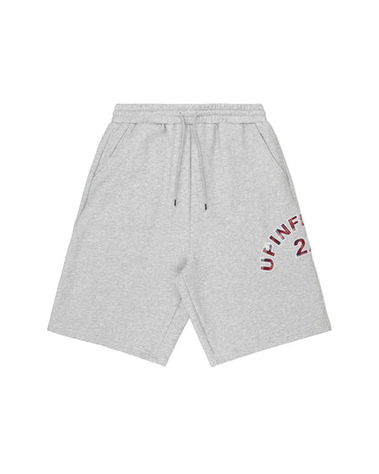 Plaid Appliqué Shorts - Grey
