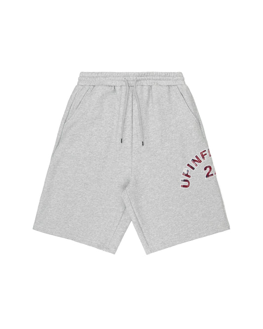 Plaid Appliqué Shorts - Grey