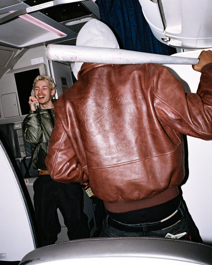 Cow Hide Leather Jacket - Distressed Maroon