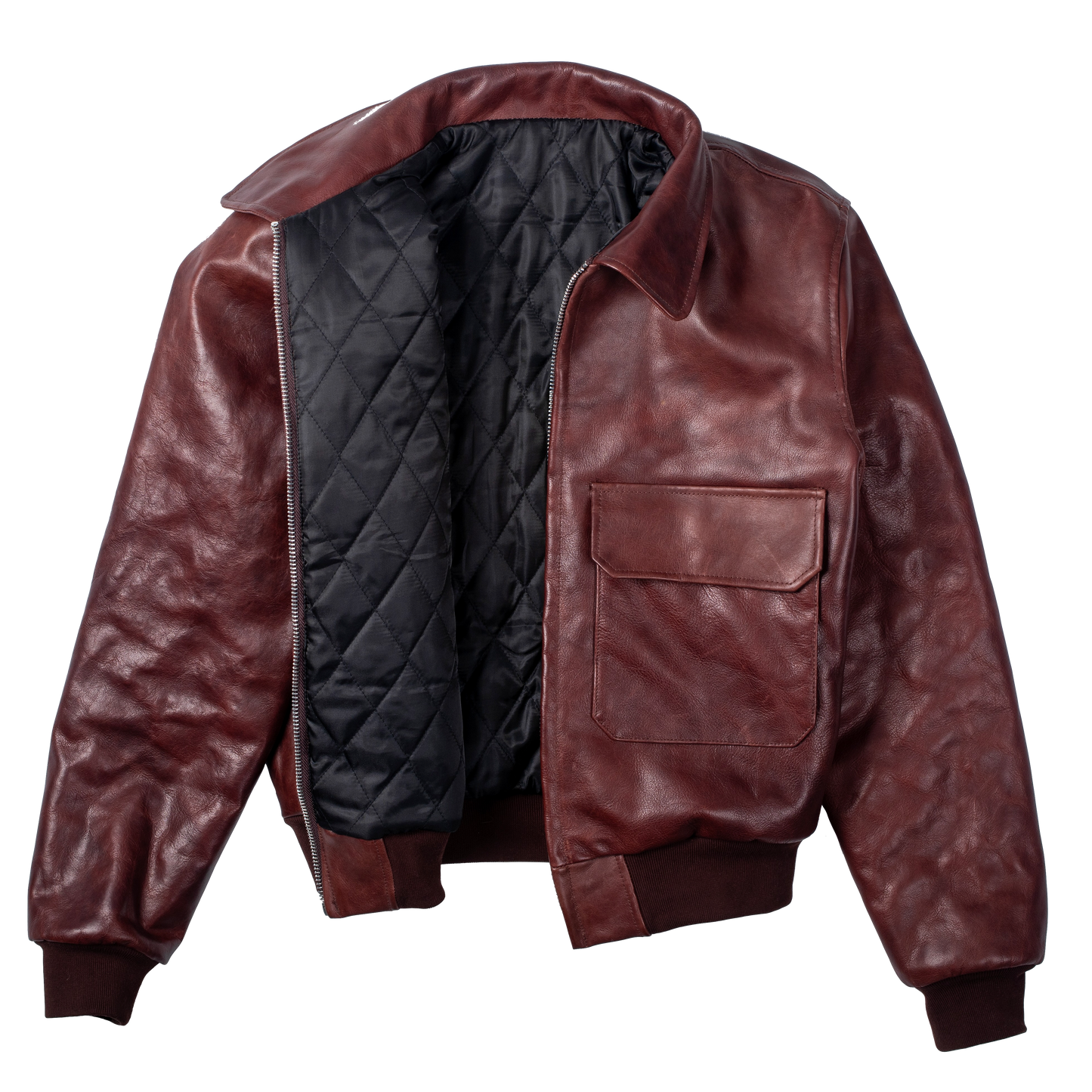 Cow Hide Leather Jacket - Distressed Maroon
