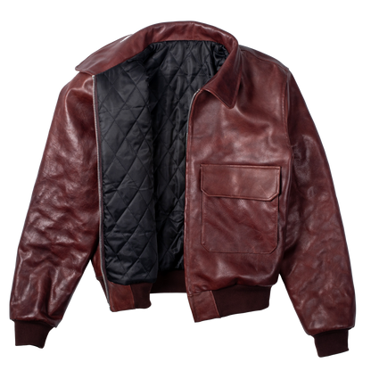 Cow Hide Leather Jacket - Distressed Maroon
