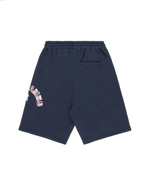 Plaid Appliqué Shorts - Navy