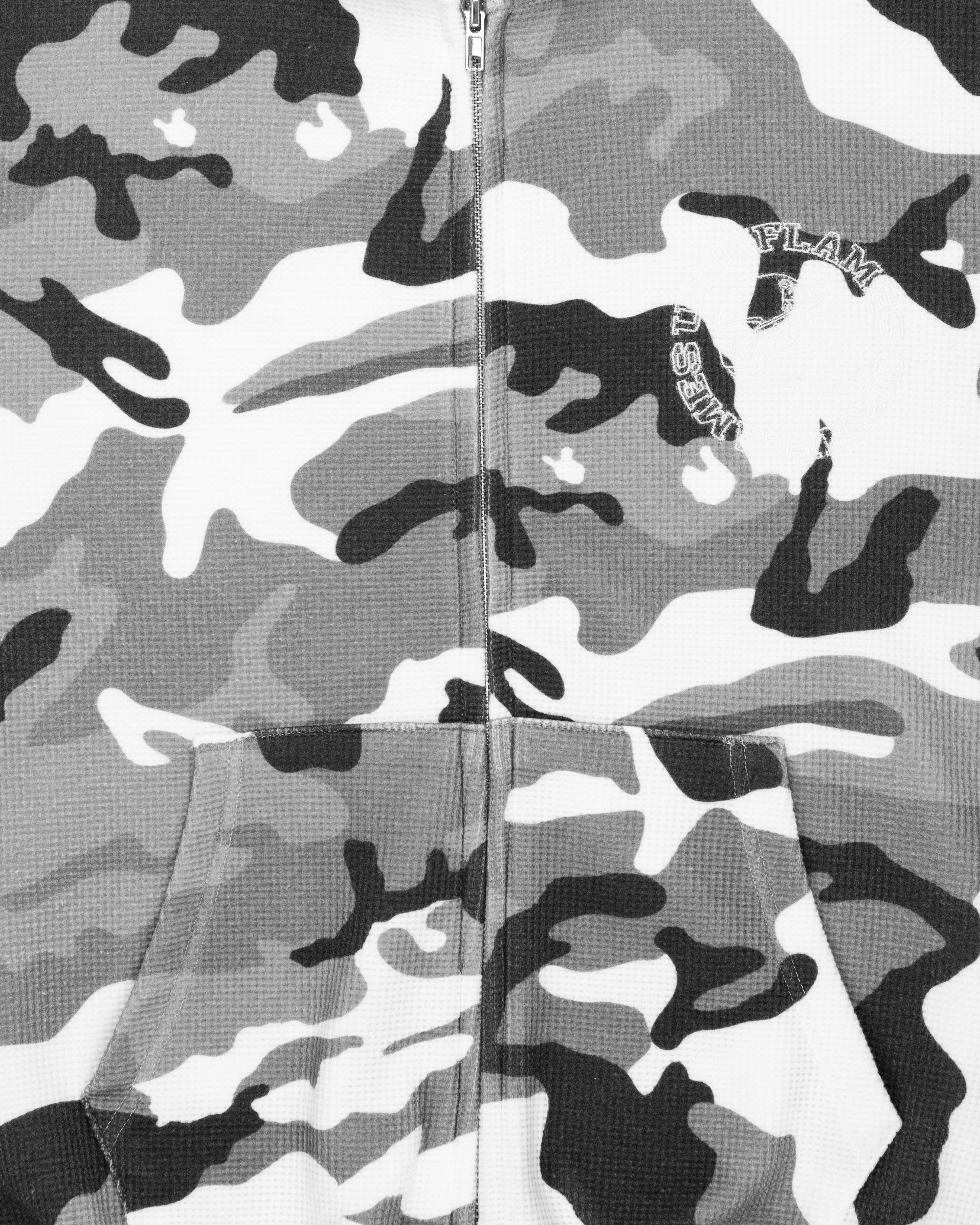 Waffle Zip-up Hoodie - Grey Camo – Up In Flames