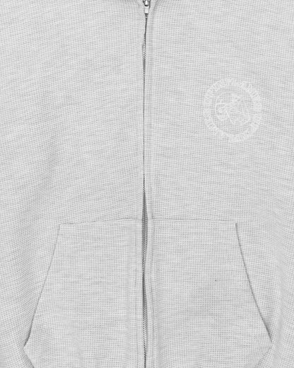 Waffle Zip-up Hoodie - Grey