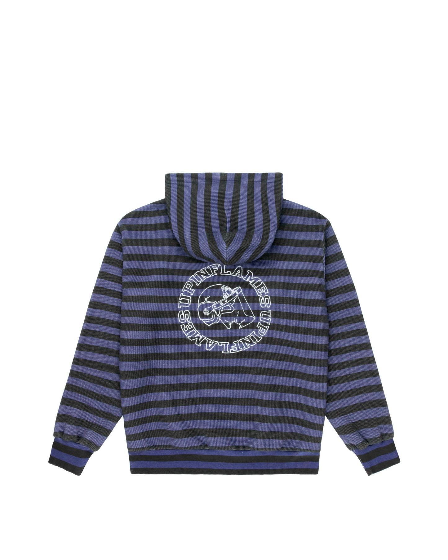 Waffle Zip-up Hoodie - Purple/Black Striped