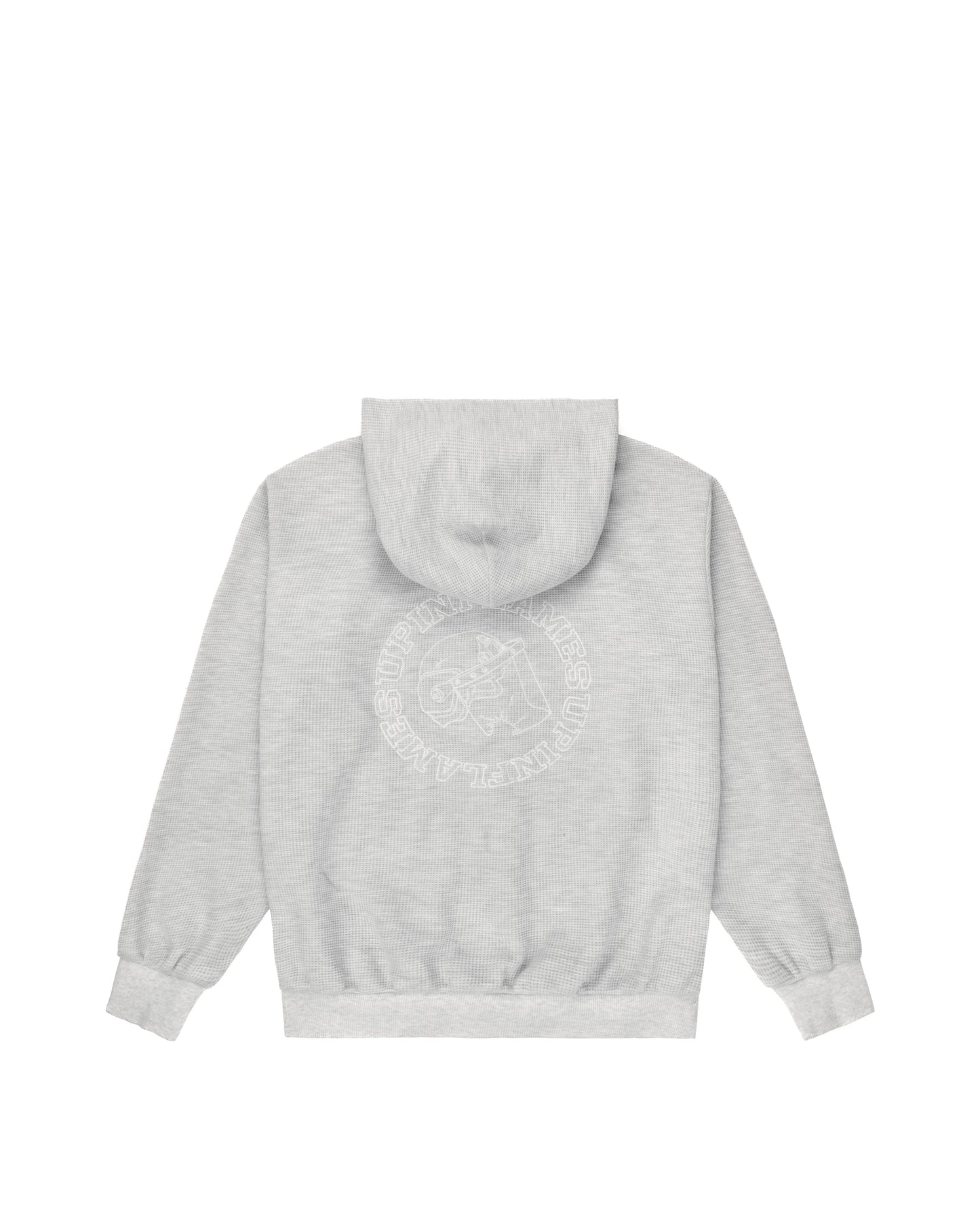 Waffle Zip-up Hoodie - Grey