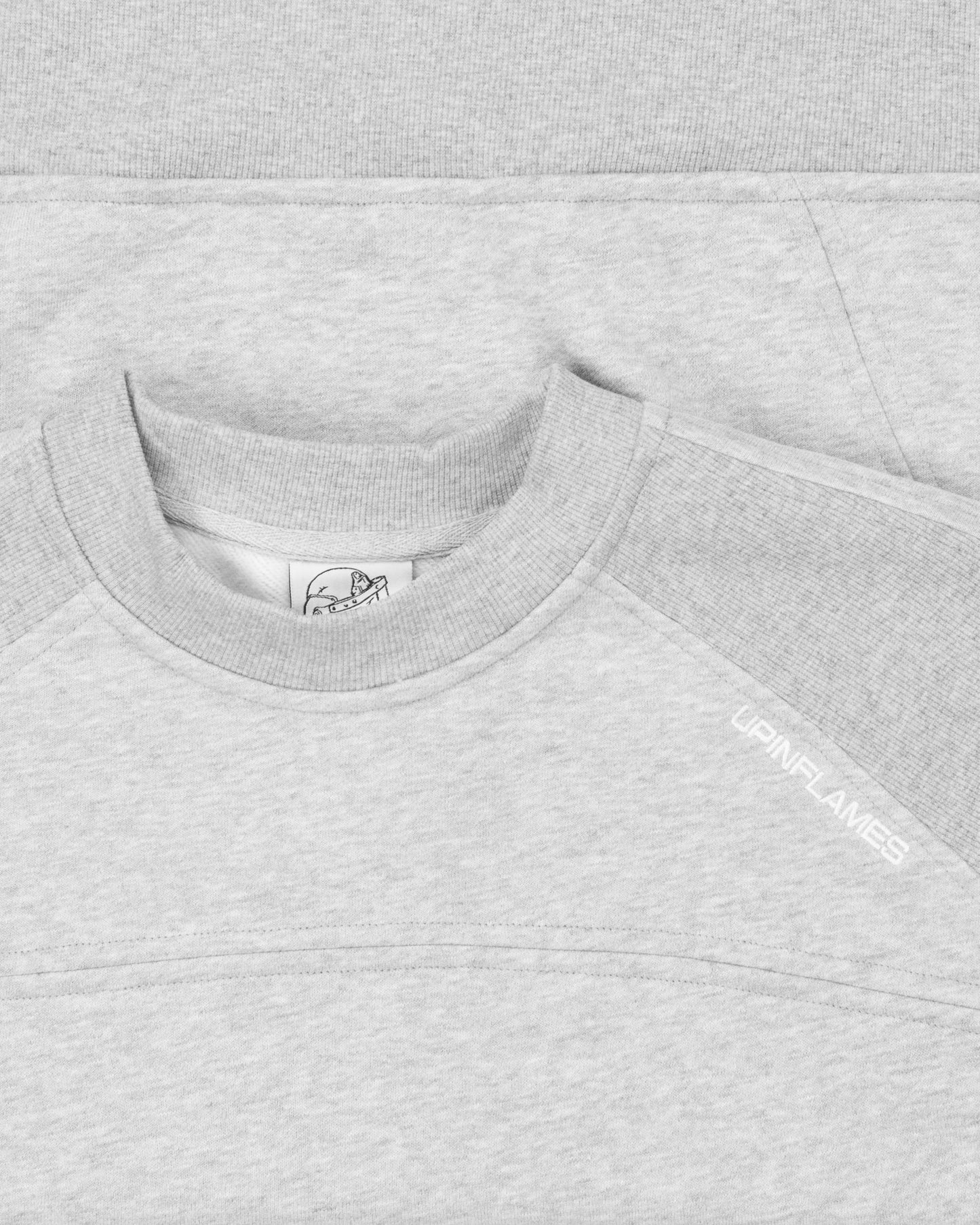 Ribbed Panel Crew Neck - Grey