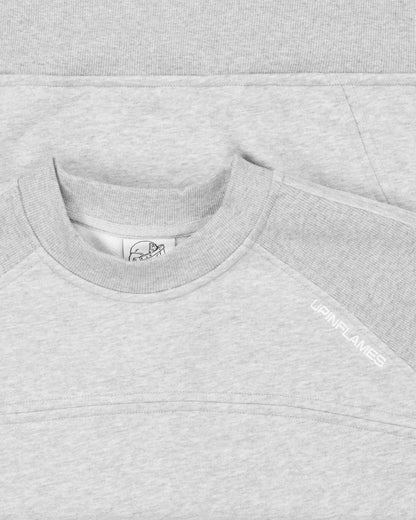Ribbed Panel Crew Neck - Grey