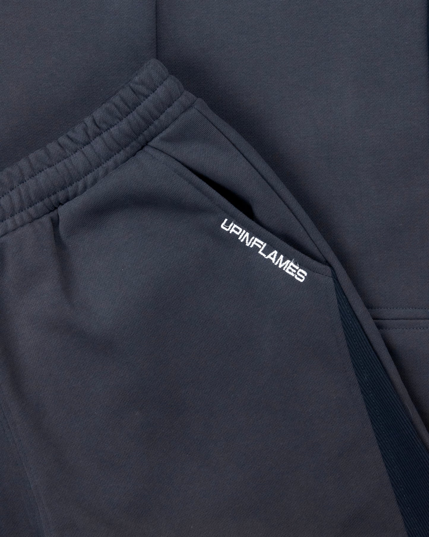 Ribbed Panel Joggers - Navy