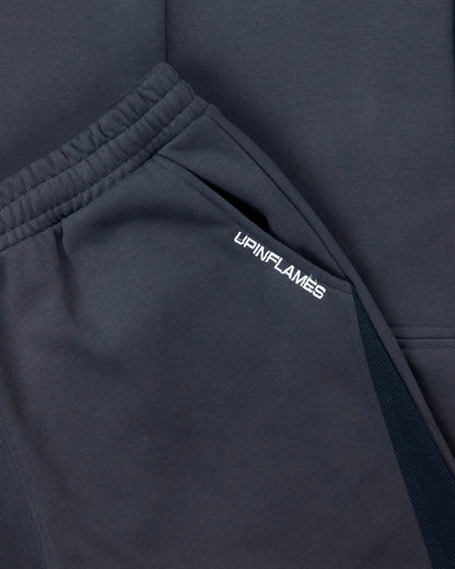 Ribbed Panel Joggers - Navy