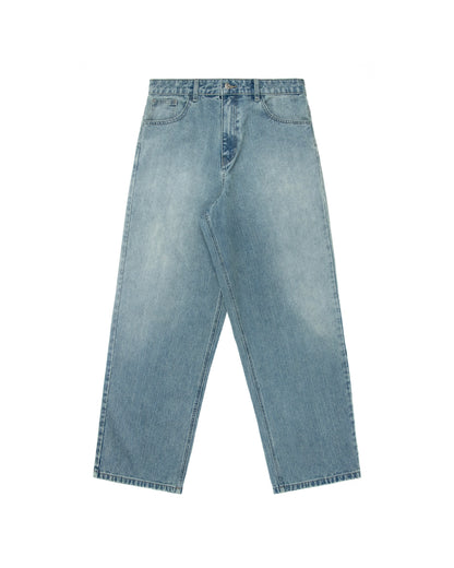 Riot Logo Slub Denim - Faded Blue