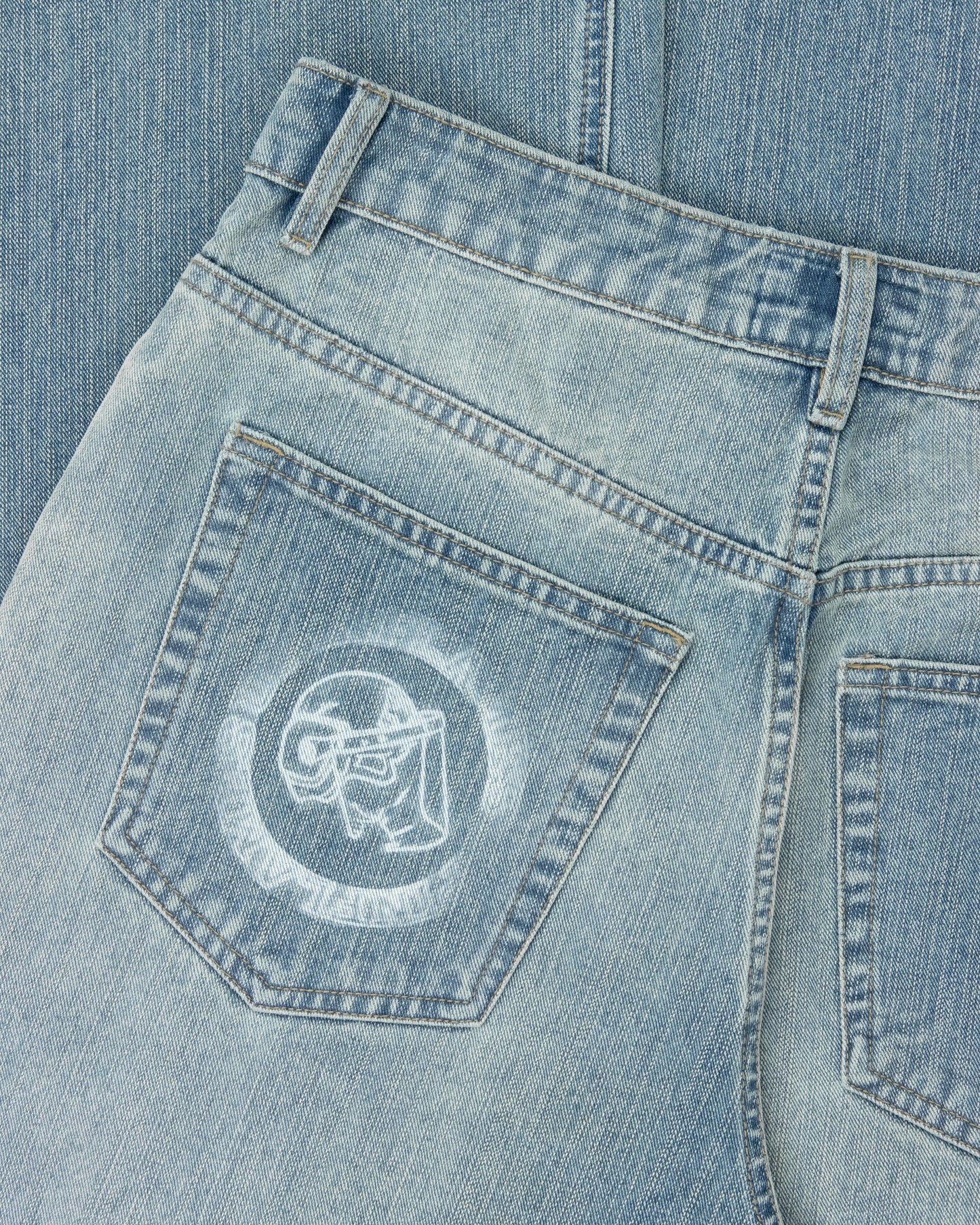 Riot Logo Slub Denim - Faded Blue