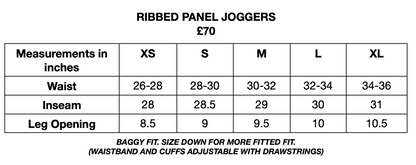 Ribbed Panel Joggers - Grey