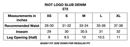 Riot Logo Slub Denim - Faded Blue