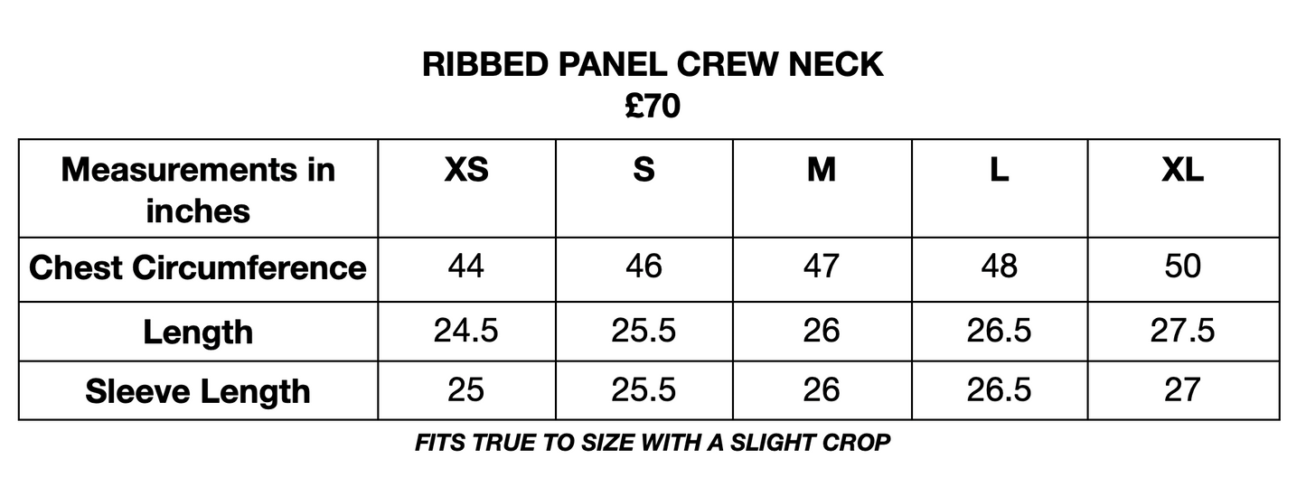 Ribbed Panel Crew Neck - Grey