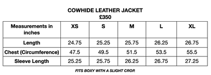 Cow Hide Leather Jacket - Black