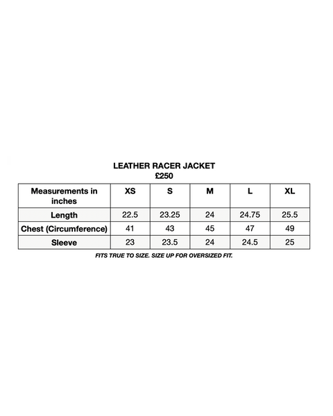 Leather Racer Jacket - White/ Navy