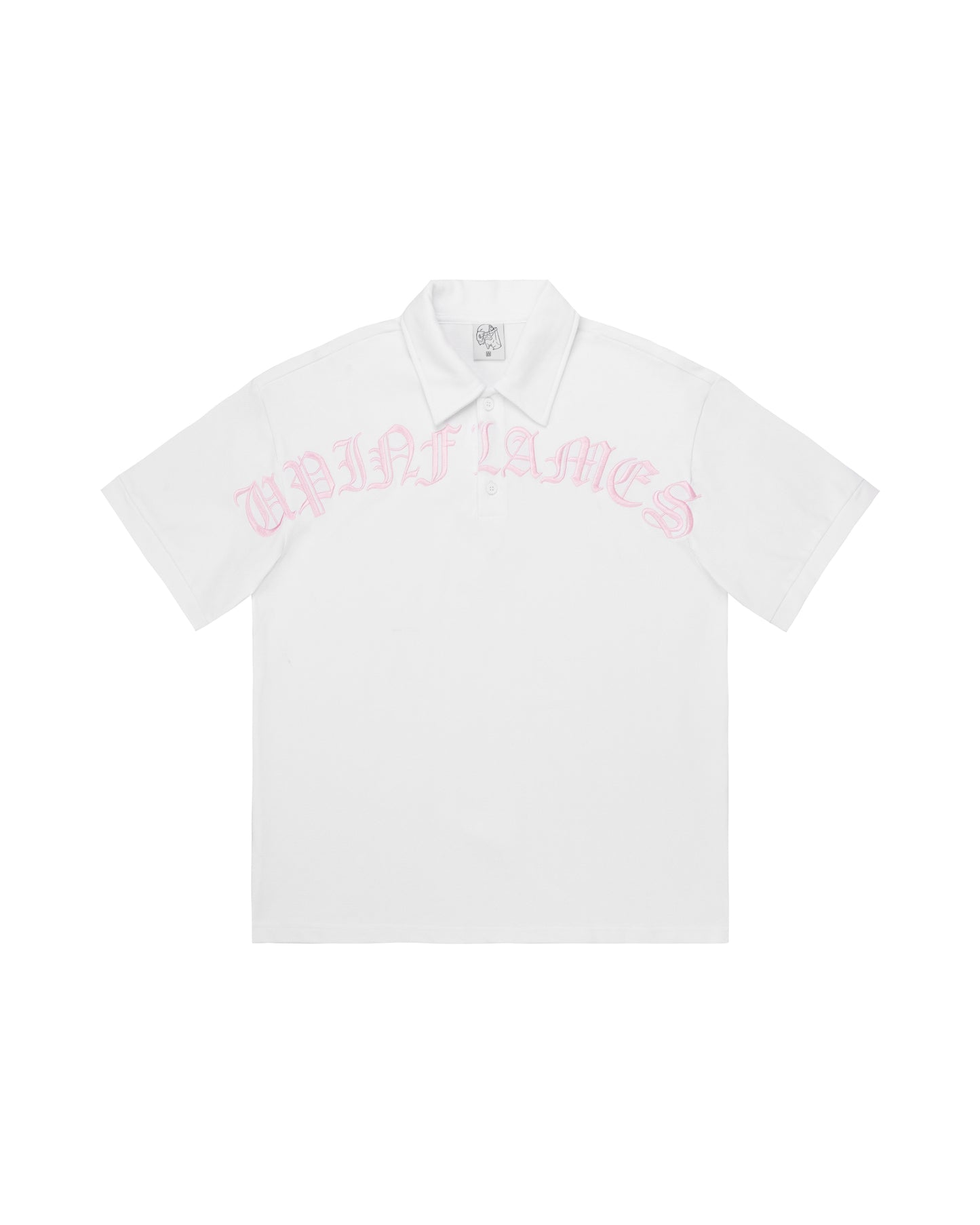 Old English Polo - White/ Pink