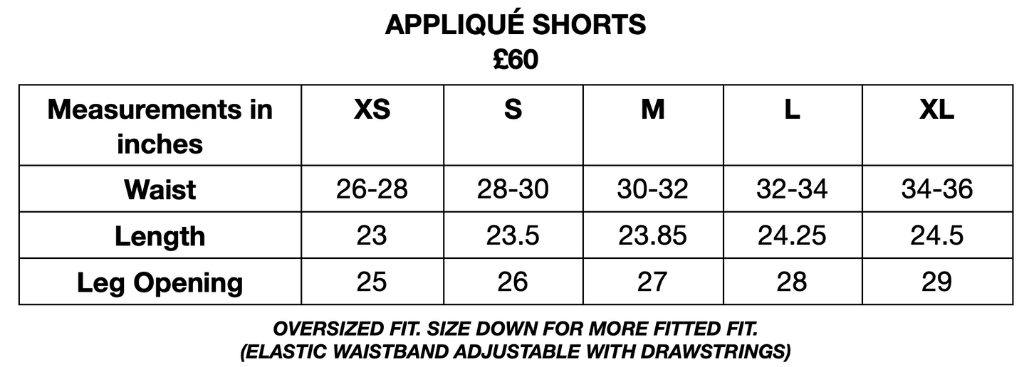 Appliqué Shorts - Grey